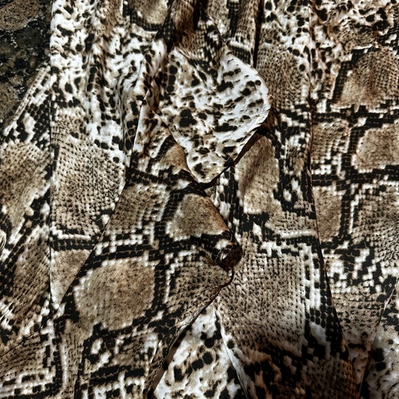 Code X Mode Brown & Black Snake Print Peek a Boo Skirt - Picture 4 of 8